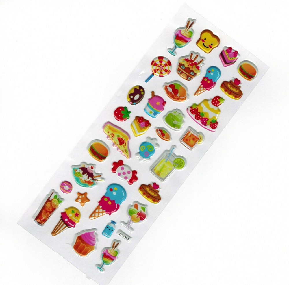 Kids Craft Stickers Activity Hours of Fun – Food Burger Donut Cake Pie Ice Cream