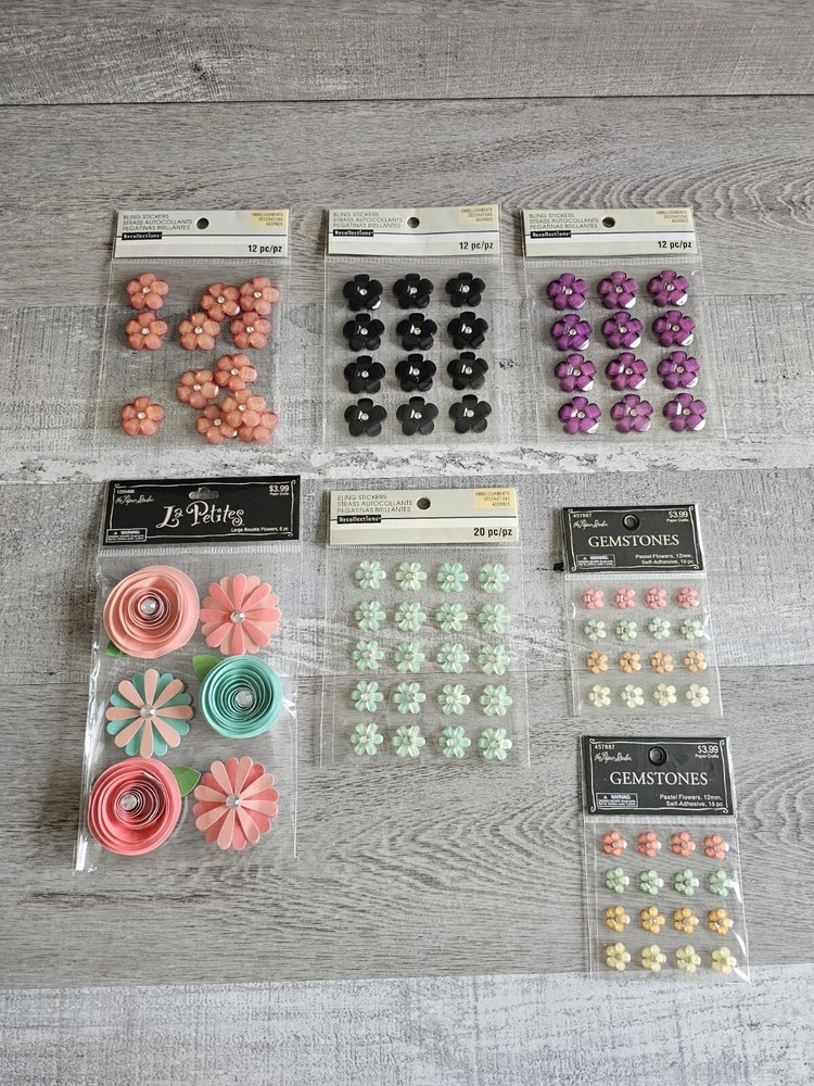 Sticker Lot – Flowers Scrapbooking 3D Stickers – Floral Spring RARE HTF #106