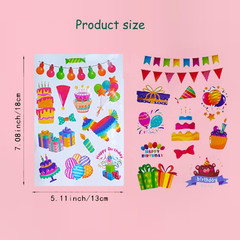 16 Sheets Happy Birthday Stickers Heart Sticker for Cards Gift Box Envelope
