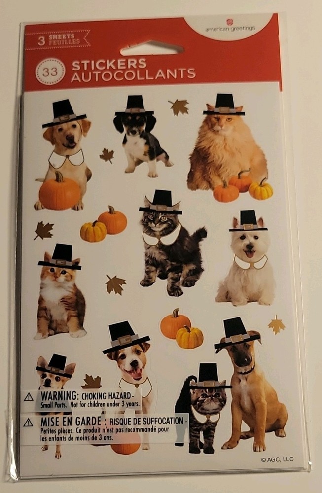 American Greetings Halloween Pets Stickers 33 Count 3 Sheets