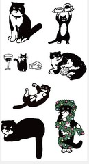 Black and White Cat Sticker Funny Tuxedo Cat Decals Aesthetic Kitty Vinyl Sheet