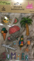 Stickers-1 Sheet Of 12 Pieces(Summer/Travel/Sunshine/Ice Cream/Birds)SHIPN 24HRS