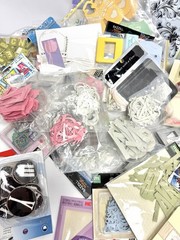 100+ Variety Lot Crafting Scrapbooking Items: Metal Letters Tags Embellishments