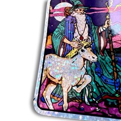 Retro Unicorn Prism Wizard Sticker Holographic 1980s Vintage REPRODUCTION Decal