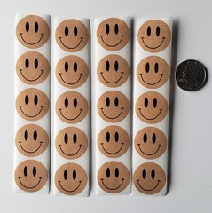 20 Happy Face Stickers/Reward Stickers/Smiley Face Stickers/Kraft Smile Stickers