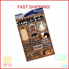 Reminisce Signature Dimensional Stickers Sheet, 4.5 by 6-Inch, Horses