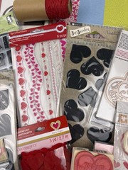 SCRAPBOOK LOT VALENTINES DAY Hearts Paper Stickers. Stamps Crafting