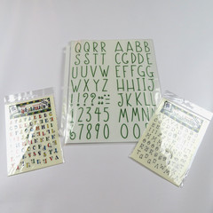 Lot of 5 sheets of alphabet letters and numbers for crafts, scrapbooking