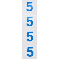 Blue Number 5 Circle Stickers, 1.5 Inch Round Adhesive Labels, 500 Stickers P…