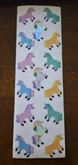 Vintage Sandylion prismatic Unicorn stickers, NO Logo on back