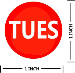 7 Days of the Week Labels Color Coding Dot round Self Adhesive Stickers,1Inch ro