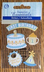 RARE Essentials Happy First Birthday 1st Party Hat Cake Cup 1 Year Baby Stickers