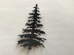 TREE Christmas tree die cut embellishments 6 Pcs 3-1/2″ x 2-1/4″ Choose Color