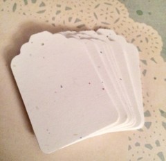 29 Hand Punched White Speckled Confetti Gift Tags,Scrapbook, Crafts, Etc.