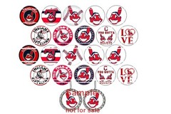 Bottle Cap Images (25mm) 1″ ~ Precut ~ Baseball Cleveland (set 2) Inspired