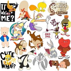 LOONEY TUNES VARIETY DIE CUT VINYL 50 CT STICKER PACK