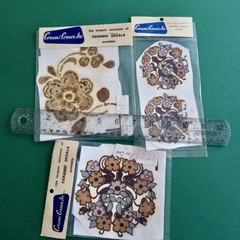 Vtg Ceramic Decals Mixed Media Water Mount Transfers Lot S Retro Style Floral