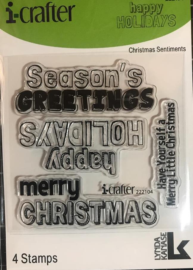 New i-crafter clear Rubber Stamp Christmas SENTIMENTS HOLIDAY SET free USA ship