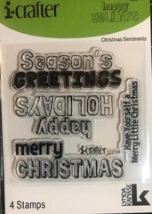 New i-crafter clear Rubber Stamp Christmas SENTIMENTS HOLIDAY SET free USA ship