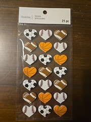 Recollections HEART SHAPED SPORTS BALLS SOCCER FOOTBALL Scrapbooking Stickers
