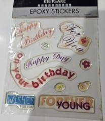 keepsake essentials epoxy word stickers Birthday For You