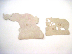 Set of (2) 1800’s Die Cuts of Circus Elephants *