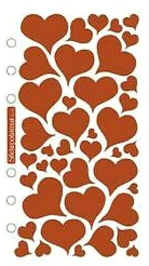 Hearts Valentine’s Day Valentine Red Metallic Foil Love Sticko Stickers