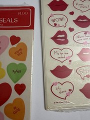 Vintage Hallmark Candy Conversation Hearts Lips Valentines Day Lot – 34 Sheets