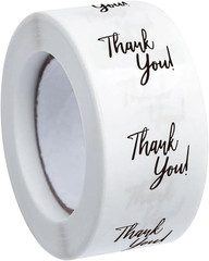 Whaline 1000Pcs Clear Thank You Stickers round Transparent PVC Stickers Thanksgi