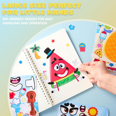36 Pcs 9″X6″ Summer Make a Face Stickers for Kids, Make Your Own Hawaii Pool Bea