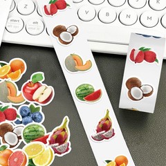 500Pcs/Roll Fruit Theme Stickers – Seals for Laptop/Journal/iPad/Guitar/Skateboa