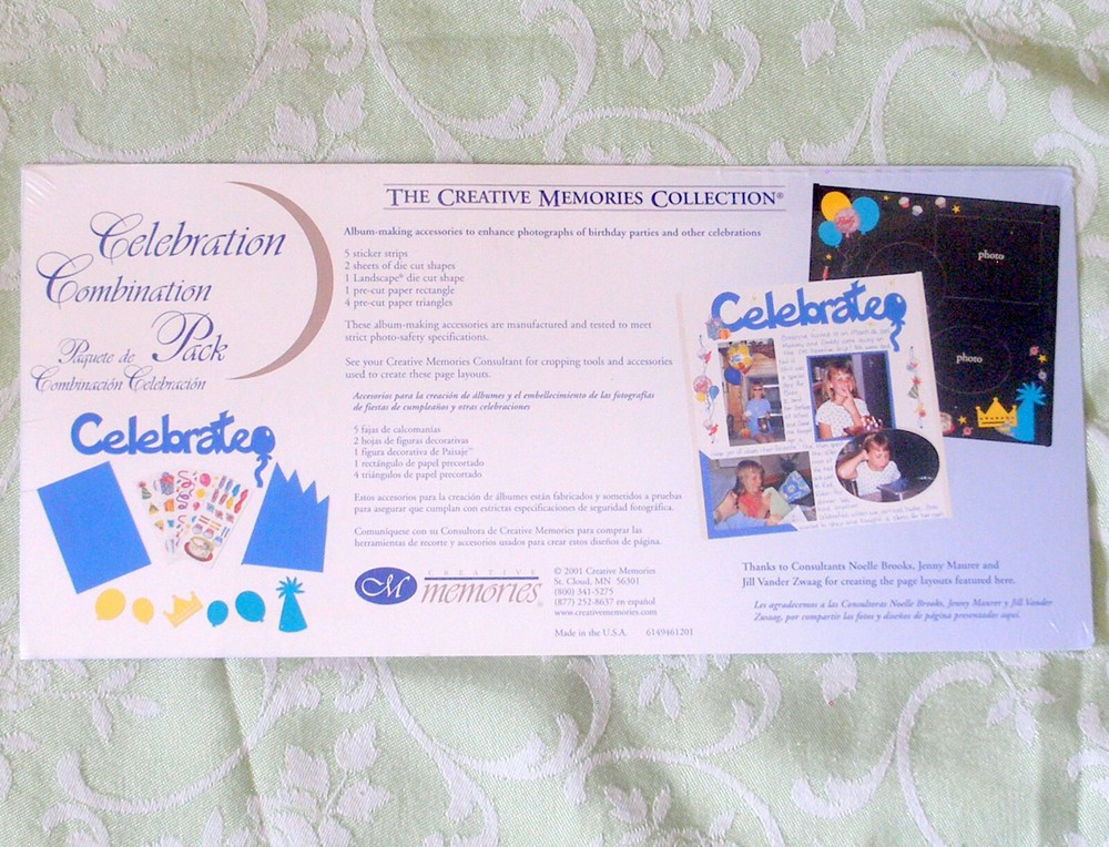 Creative Memories Celebration Combo Pack Stickers Die Cuts Pre-cut Paper