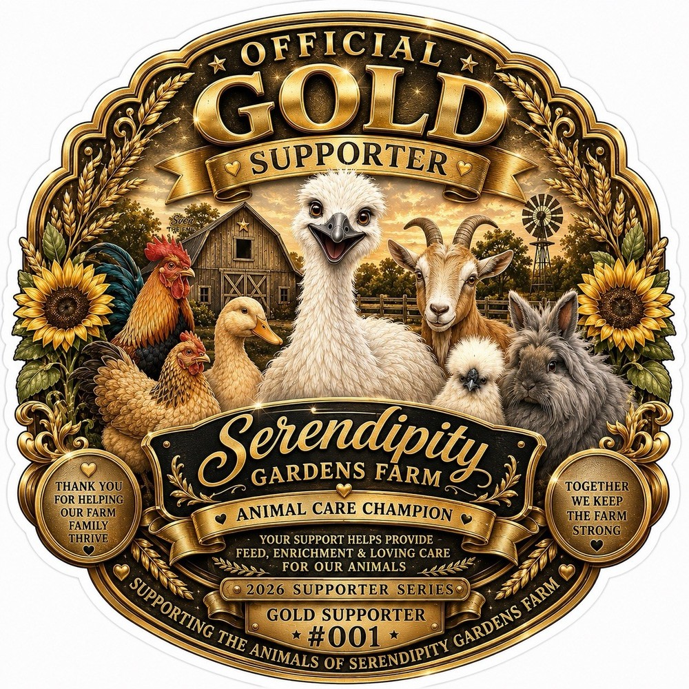Serendipity Gardens Farm Gold Supporter Sticker #1-199 | Limited Edition