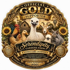 Serendipity Gardens Farm Gold Supporter Sticker #1-199 | Limited Edition