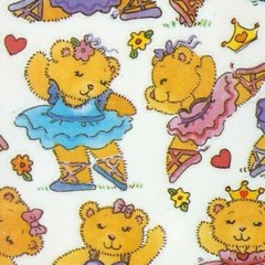 2 Vintage American Greetings Stickers Ballerina Bears NOS 8 Sheet Forget Me Not