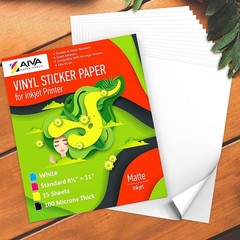Versatile 15-Pack Printable Vinyl Sticker Paper – Waterproof & Scratch Resistant