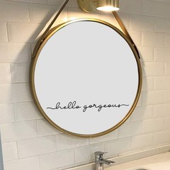 Hello Gorgeous Inspirational Quotes Mirror Vinyl Decal 18×2.4 Inch