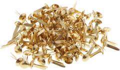 Royee 100 Pcs Mini Brads Fasteners Metal Plated round Paper Fasteners Brass Past