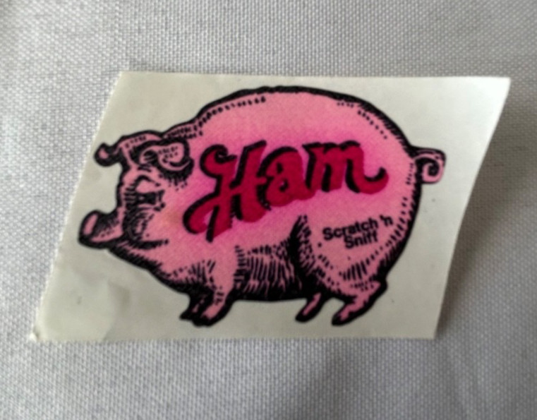 Vintage RARE 3M pig ham scratch n sniff sticker