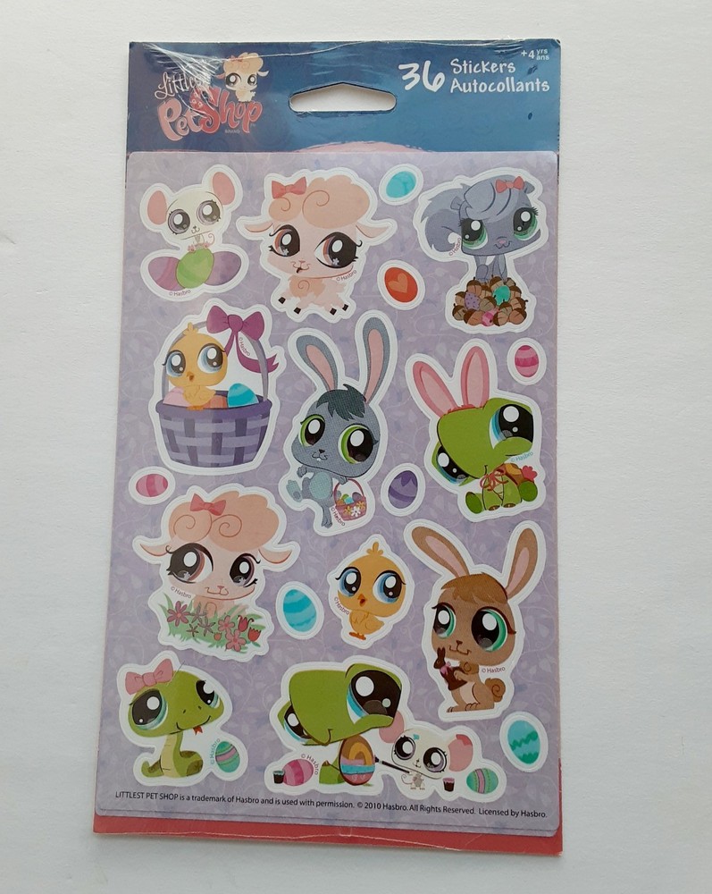 2010 New American Greetings Stickety Doo Da Littlest Pet Shop Easter Stickers