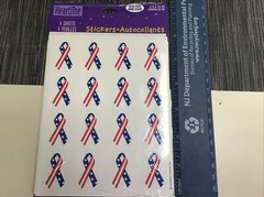 Heartline 4 Sheets New American Flag Ribbon Stickers Acid Free