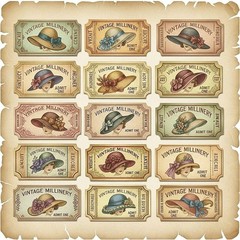 Hat Tickets Junk Journal Scrapbook Choose A Set