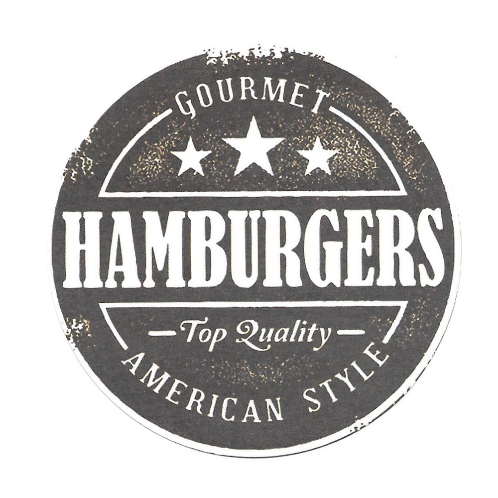 Gourmet Hamburgers Paper Sticker Decal Retro Diner American Food Cook Gift