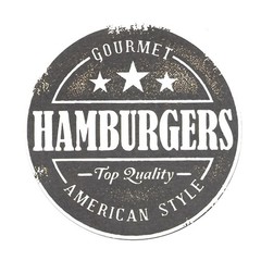 Gourmet Hamburgers Paper Sticker Decal Retro Diner American Food Cook Gift