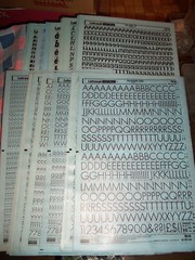 w. NOS Letraset Lettering 10 x 15 Sheet Various Fonts Sizes Use Drop-Down Box