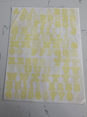 Making Memories Large Pattern PastelYellow Upper/Lower Case ABC/123 Scrapbooking