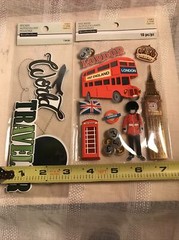 3D Scrapbook Stickers (2) World Traveler & London England NEW Paper craft DIY