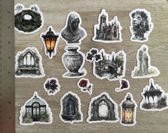 18 Gothic Garden Junk Journal Stickers Scrapbook Supply Papercraft Ephemera