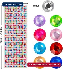4536 Pieces Rhinestone Stickers Self-Adhesive Jewels Sticker for Kids DIY Craft