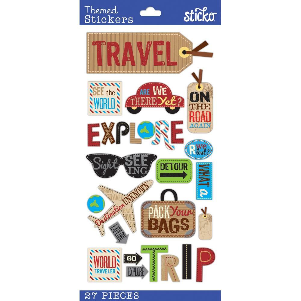Crafts Stickers Sticko Travel Tags There Yet? Explore On the Road Car Plane Trip